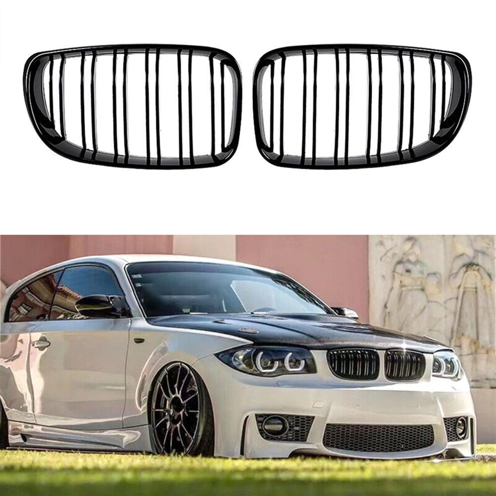 車のグリル フロントキドニーグリル BMW E81 E87 E82 E88 128I 130I